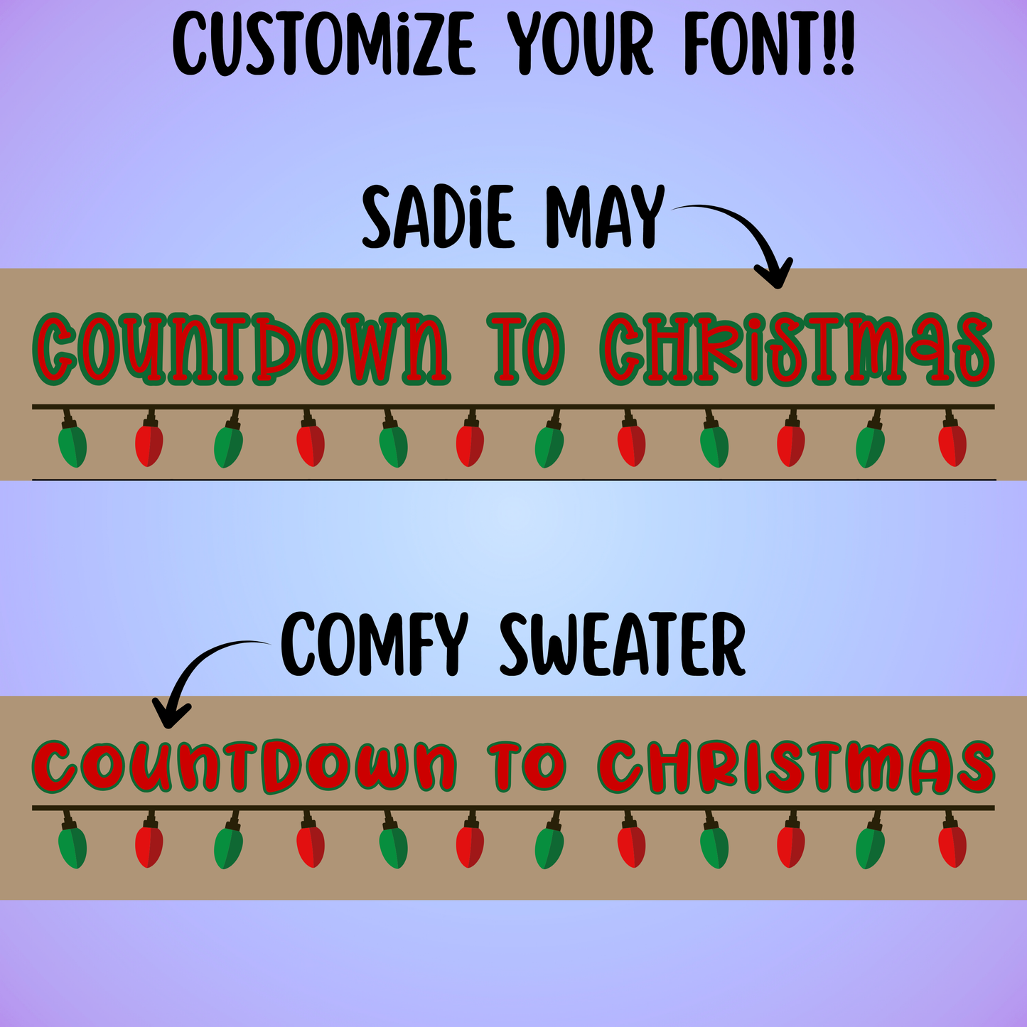 Countdown to Christmas Coloring Banner | 3ft x 3ft