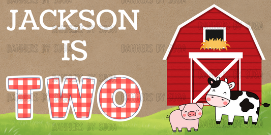 Farm Animals Birthday Banner | 3ft x 5ft Hand Painted Banner