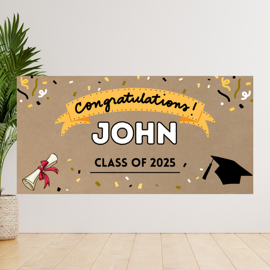 Graduation Hand Panted Banner | 3ft x 5ft banner