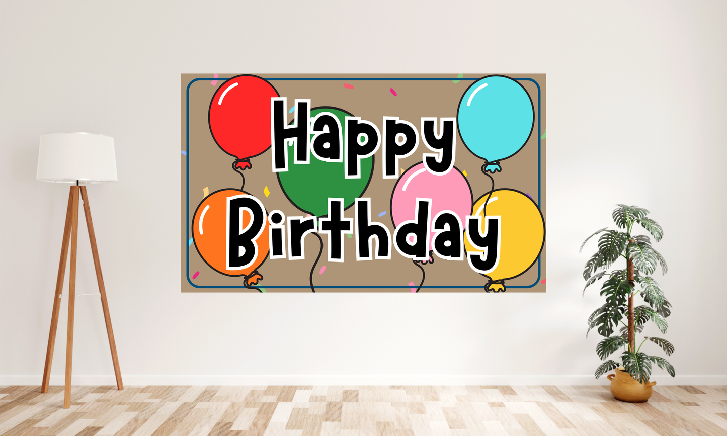 Happy Birthday Hand Painted Banner