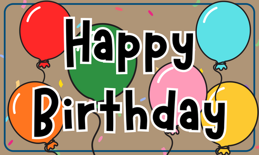 Happy Birthday Hand Painted Banner