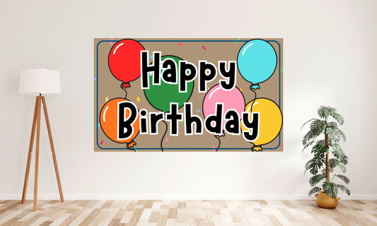 Happy Birthday Hand Painted Banner